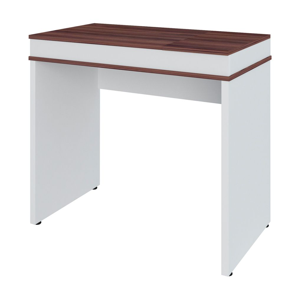 Mesa Para Escritório Escrivaninha Home Office Mind A02 Ipê Branco - Lyam Decor Mesa Para Escritório Escrivaninha Home Office Mind A02 Ipê Branco - Lyam Decor