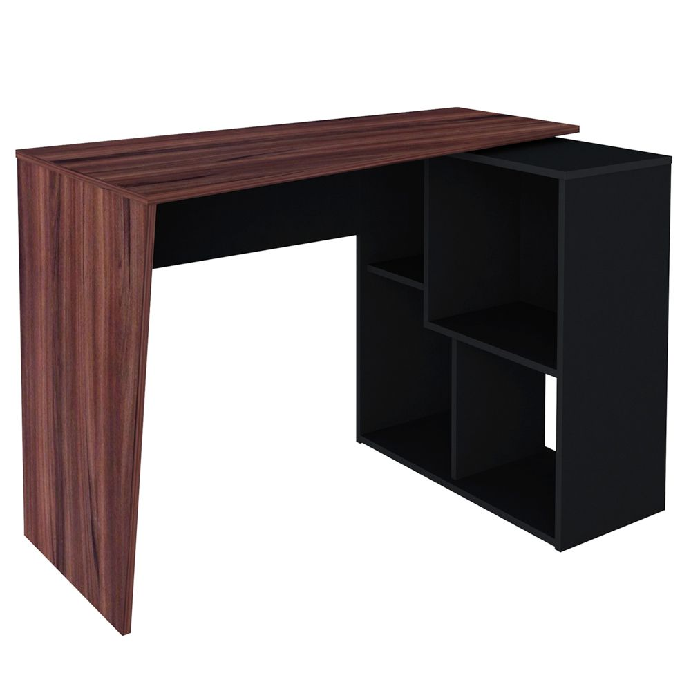 Mesa Para Escritório Escrivaninha Home Office Urban A02 Ipê Preto - Lyam Decor Mesa Para Escritório Escrivaninha Home Office Urban A02 Ipê Preto - Lyam Decor