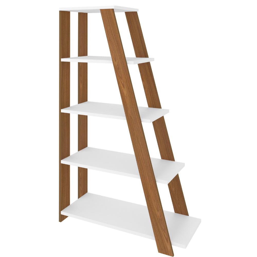 Estante Multiuso com 05 Prateleiras Star A02 134x82 Freijó Branco - Lyam Decor Estante Multiuso com 05 Prateleiras Star A02 134x82 Freijó Branco - Lyam Decor