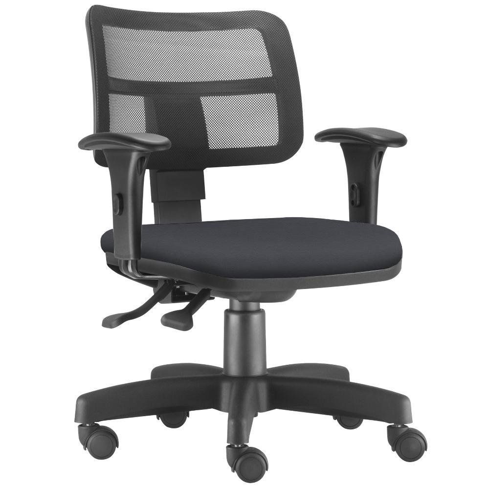 Cadeira Giratória Zip L02 Executiva Ergonômica Escritório Crepe Preto - Lyam Decor Cadeira Giratória Zip L02 Executiva Ergonômica Escritório Crepe Preto - Lyam Decor