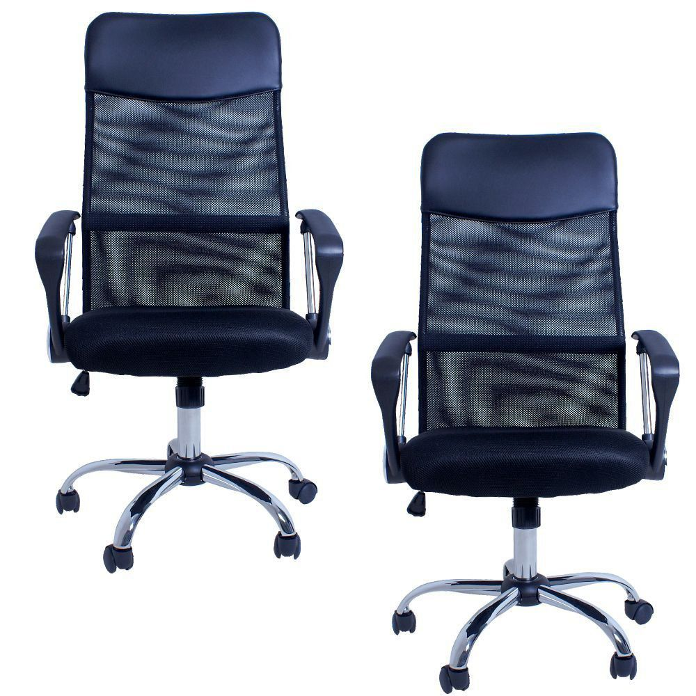 Kit 02 Cadeiras Giratórias Para Escritório Excellence Office F03 Preto- Lyam Decor Kit 02 Cadeiras Giratórias Para Escritório Excellence Office F03 Preto- Lyam Decor