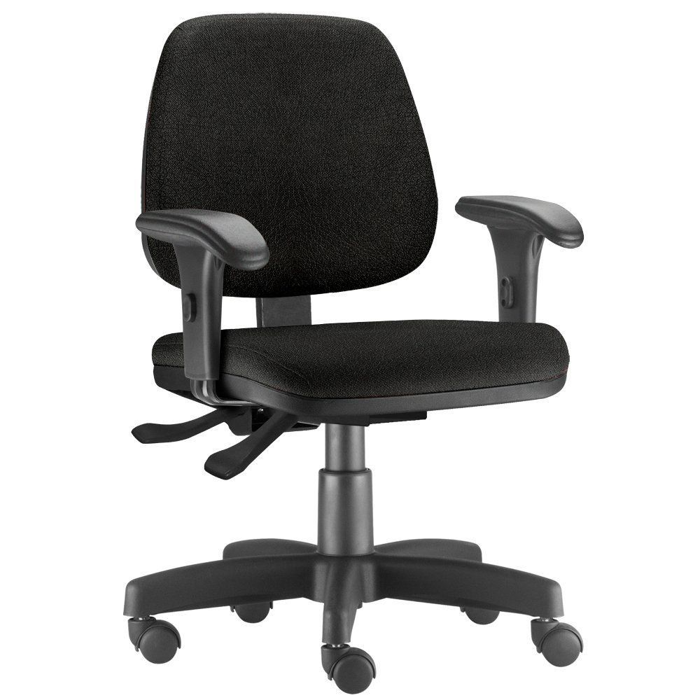 Cadeira Giratória Job L02 Executiva Ergonômica Escritório Couro Sintético Preto - Lyam Decor Cadeira Giratória Job L02 Executiva Ergonômica Escritório Couro Sintético Preto - Lyam Decor