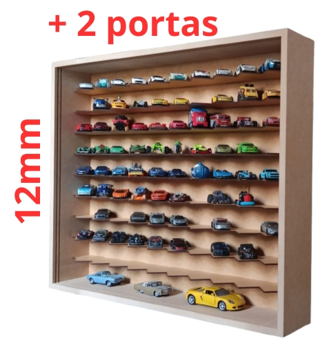 Expositor Para 100 Carrinhos da Escala 1:64 Em 45° Cru Com 2 Portas Paris Expositor Para 100 Carrinhos da Escala 1:64 Em 45° Cru Com 2 Portas Paris