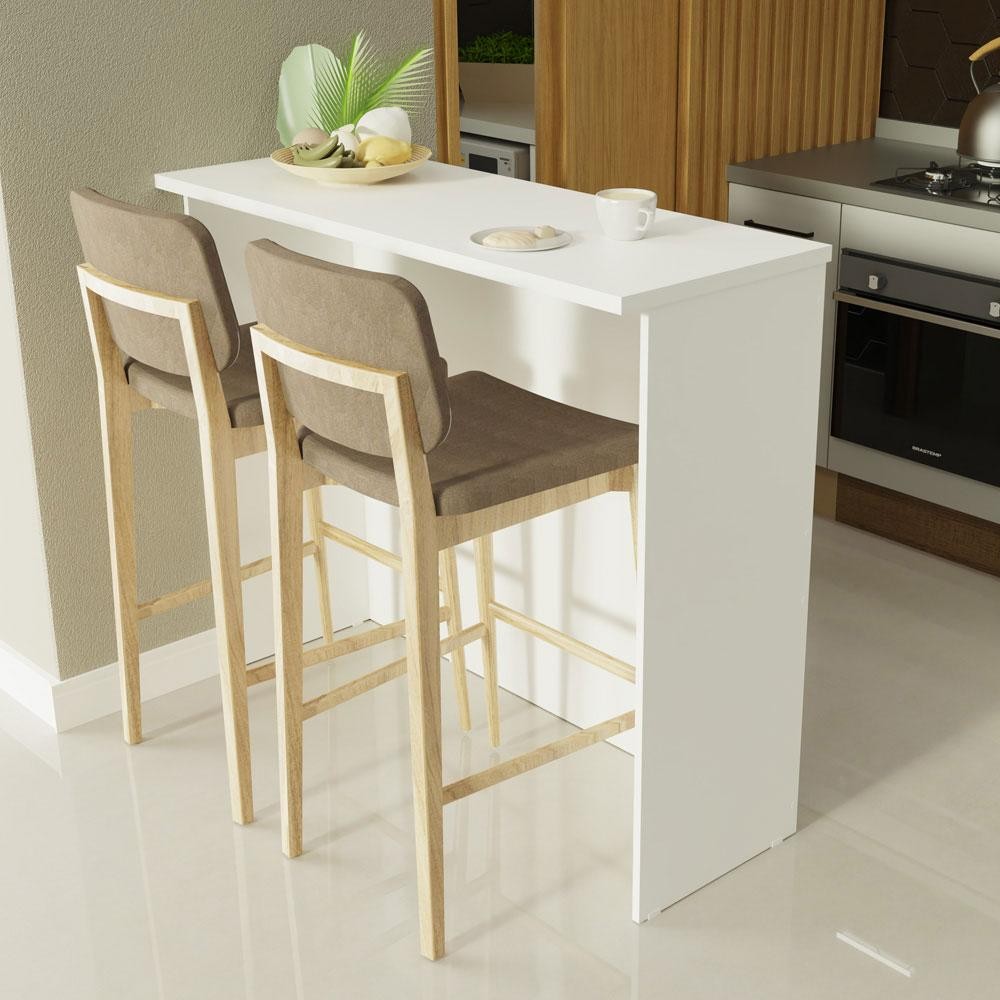 Bancada Ilha para Cozinha 120 cm Branco Madesa Bancada Ilha para Cozinha 120 cm Branco Madesa