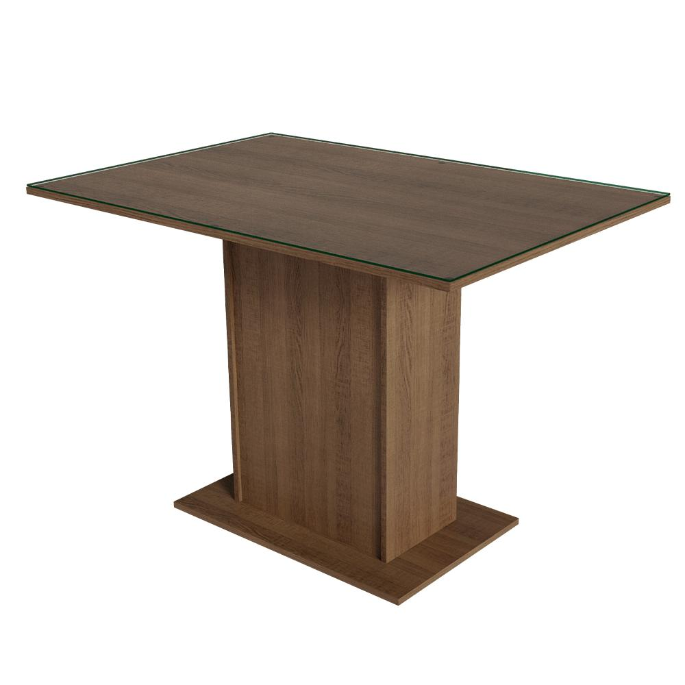 Mesa de Jantar Retangular com Tampo de Vidro Rustic 5329 Madesa Mesa de Jantar Retangular com Tampo de Vidro Rustic 5329 Madesa