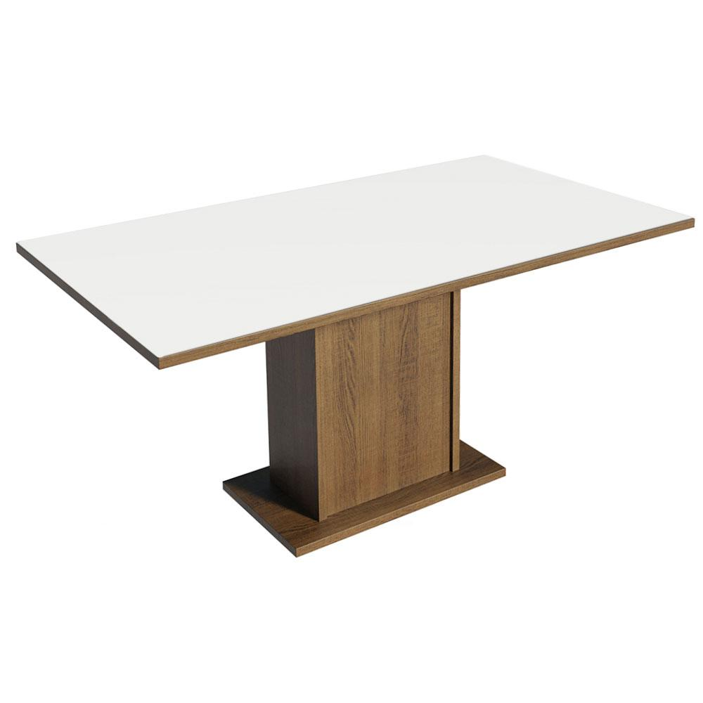 Mesa Madesa Retangular Tampo de Madeira 5275 - Rustic/Branco Mesa Madesa Retangular Tampo de Madeira 5275 - Rustic/Branco
