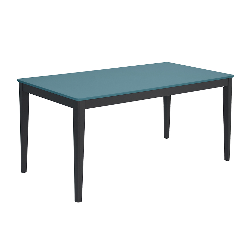Mesa de Jantar Retangular Breakfast Azul e Grafite 160 cm Mesa de Jantar Retangular Breakfast Azul e Grafite 160 cm