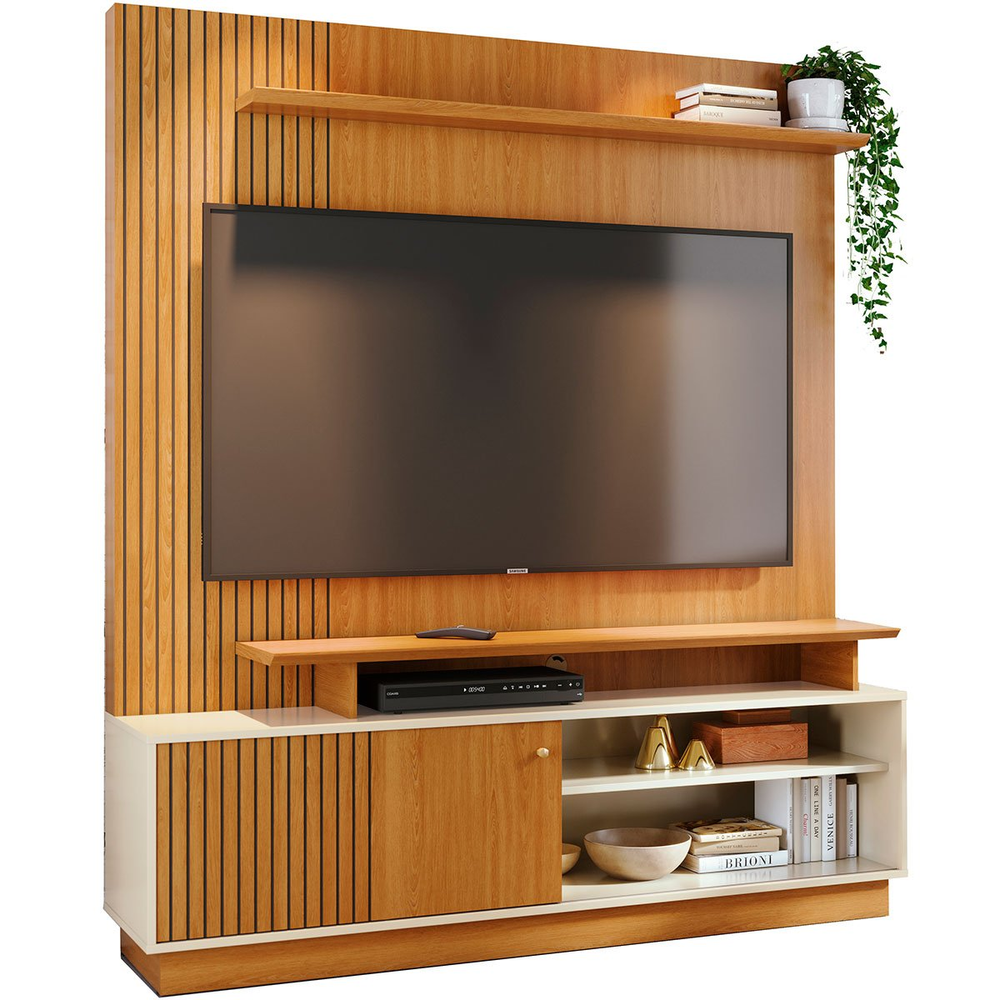 Home Theater para Tv de 65" Porta de Correr Hades Cinamomo/Off White Home Theater para Tv de 65" Porta de Correr Hades Cinamomo/Off White