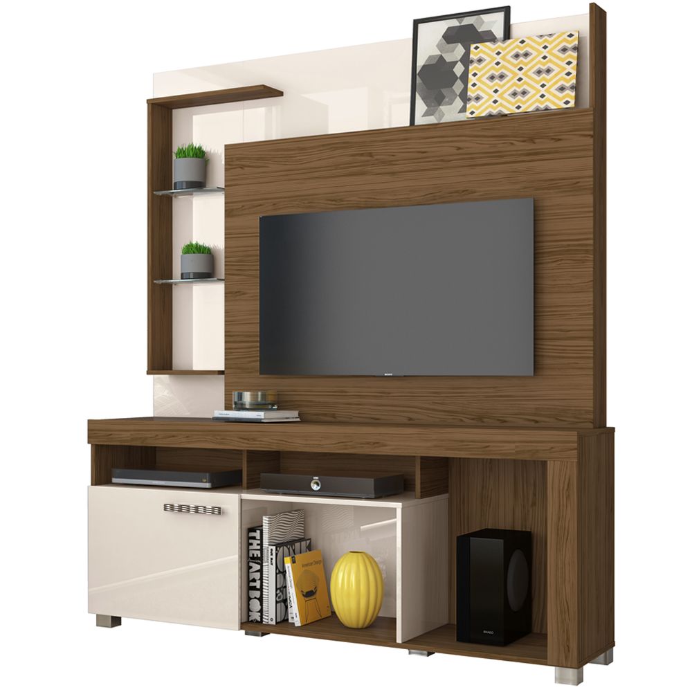 Estante Home Tv 50 Pol 1 Porta 160 cm Icaro Naturale Off White MADETEC Estante Home Tv 50 Pol 1 Porta 160 cm Icaro Naturale Off White MADETEC