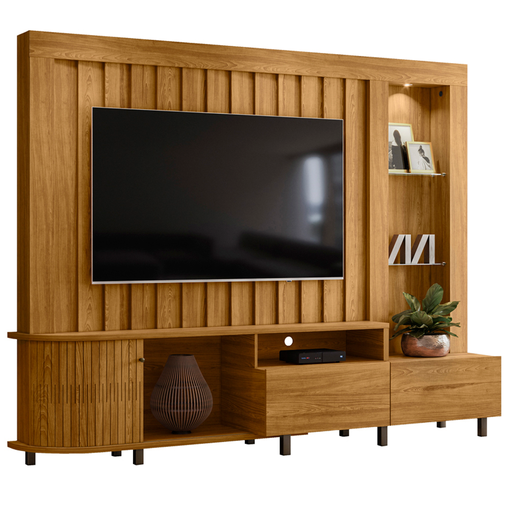 Estante Home Tv 70 Pol 243 cm Le Mans Cumaru MADETEC Estante Home Tv 70 Pol 243 cm Le Mans Cumaru MADETEC