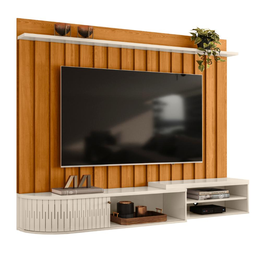 Home Ripado para TVs de 75"Catânia Cinamomo Off White Home Ripado para TVs de 75"Catânia Cinamomo Off White