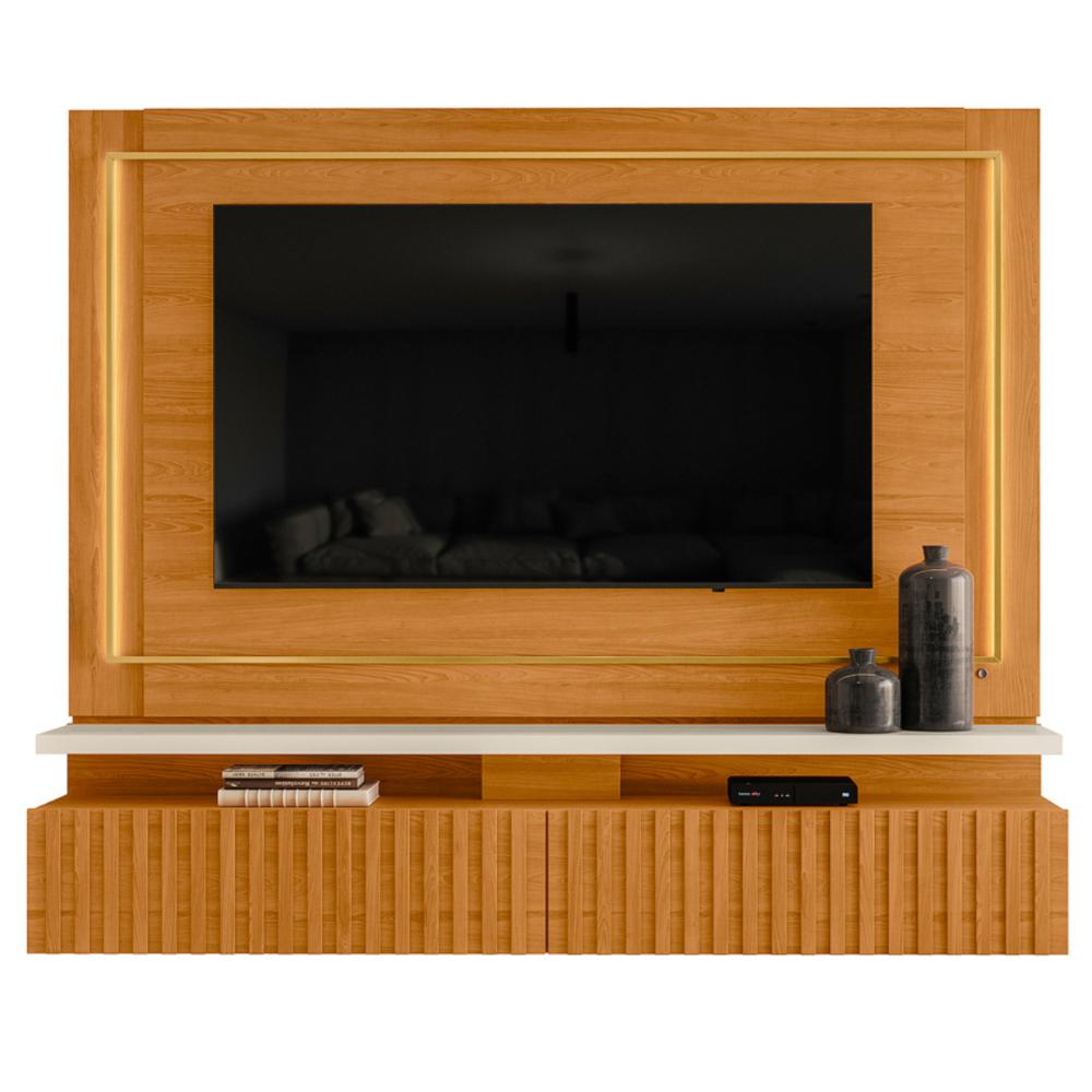 Home Frisado para TVs 75"com 2 Led Roma Cinamomo Off White Home Frisado para TVs 75"com 2 Led Roma Cinamomo Off White