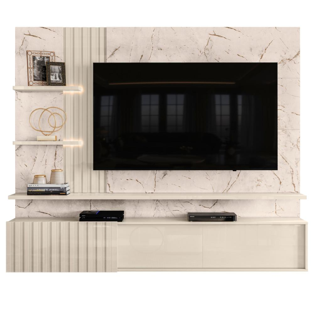Home para TV's de 65 Polegadas Frisado Turim Calacata Off White Home para TV's de 65 Polegadas Frisado Turim Calacata Off White