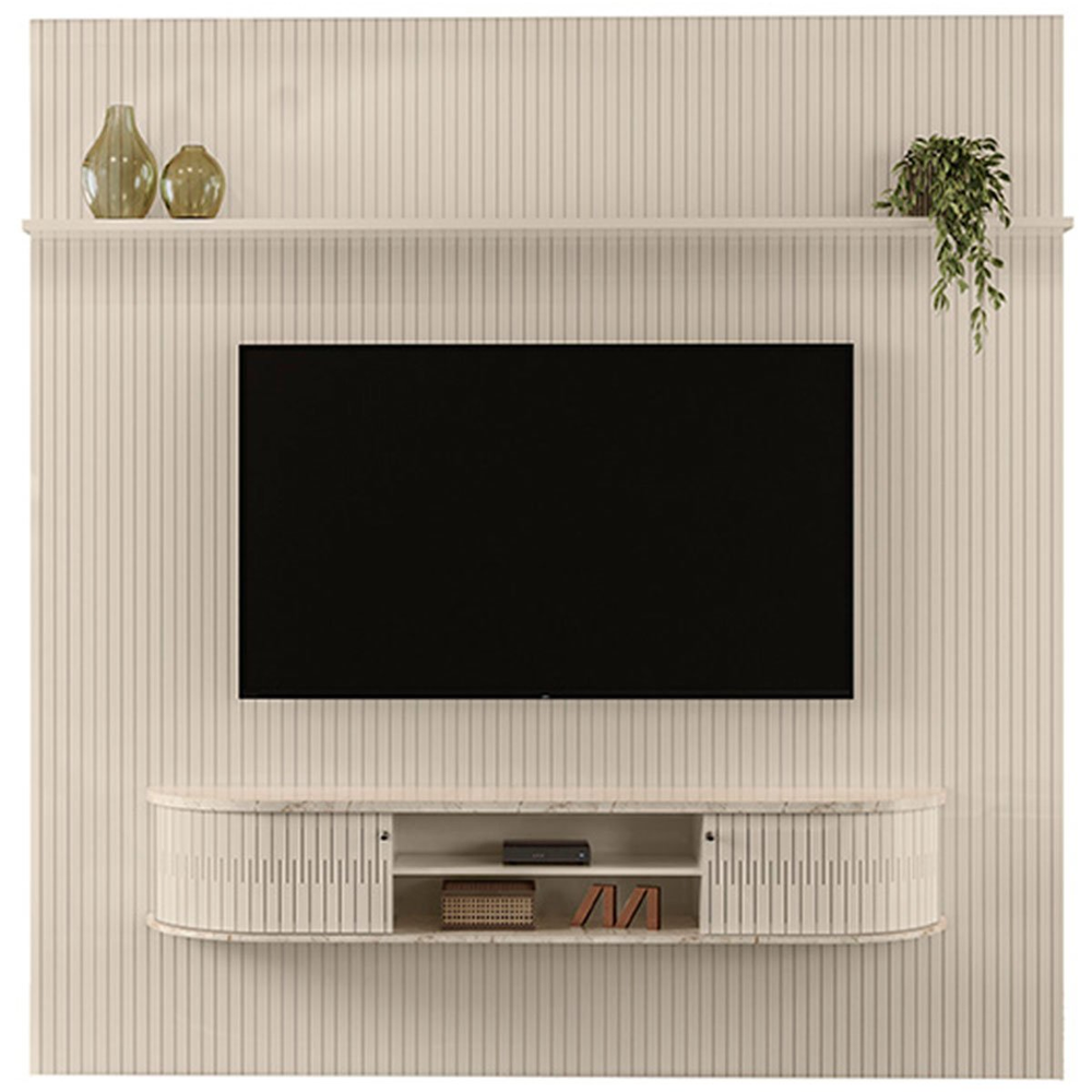 Home Suspenso para Tv 75 Polegadas 2 Portas Jaguar Calacata/Off White Home Suspenso para Tv 75 Polegadas 2 Portas Jaguar Calacata/Off White