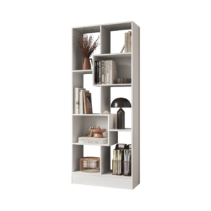 Livreiro c/8 Nichos Sala de Estar Escritório 4815 Branco - Montanaris Decor Livreiro c/8 Nichos Sala de Estar Escritório 4815 Branco - Montanaris Decor