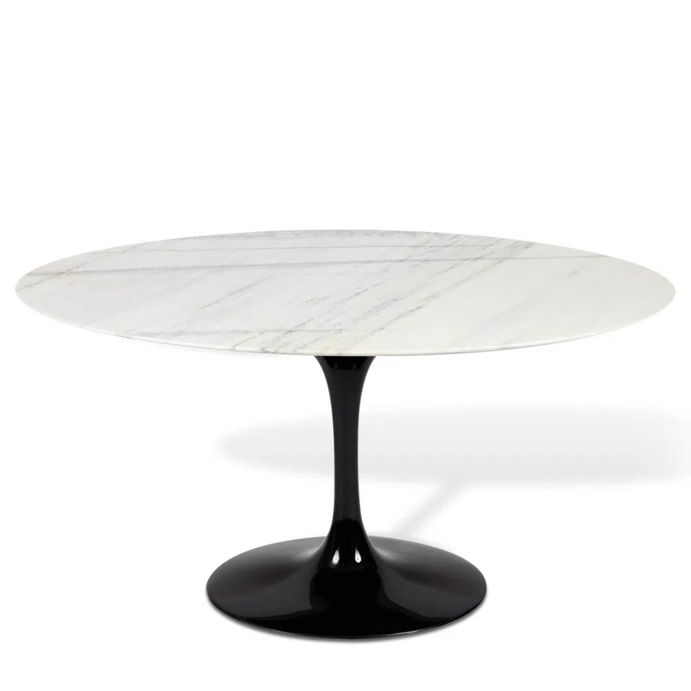 Mesa Saarinen Oval Espírito Santo 180x100cm - Base Preta Mesa Saarinen Oval Espírito Santo 180x100cm - Base Preta