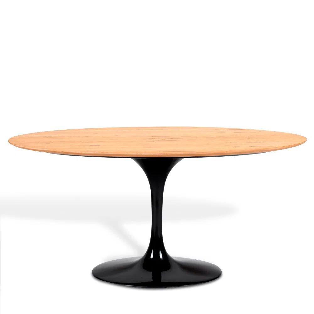 Mesa Saarinen Oval Freijó 198x122cm - Base Preta Mesa Saarinen Oval Freijó 198x122cm - Base Preta
