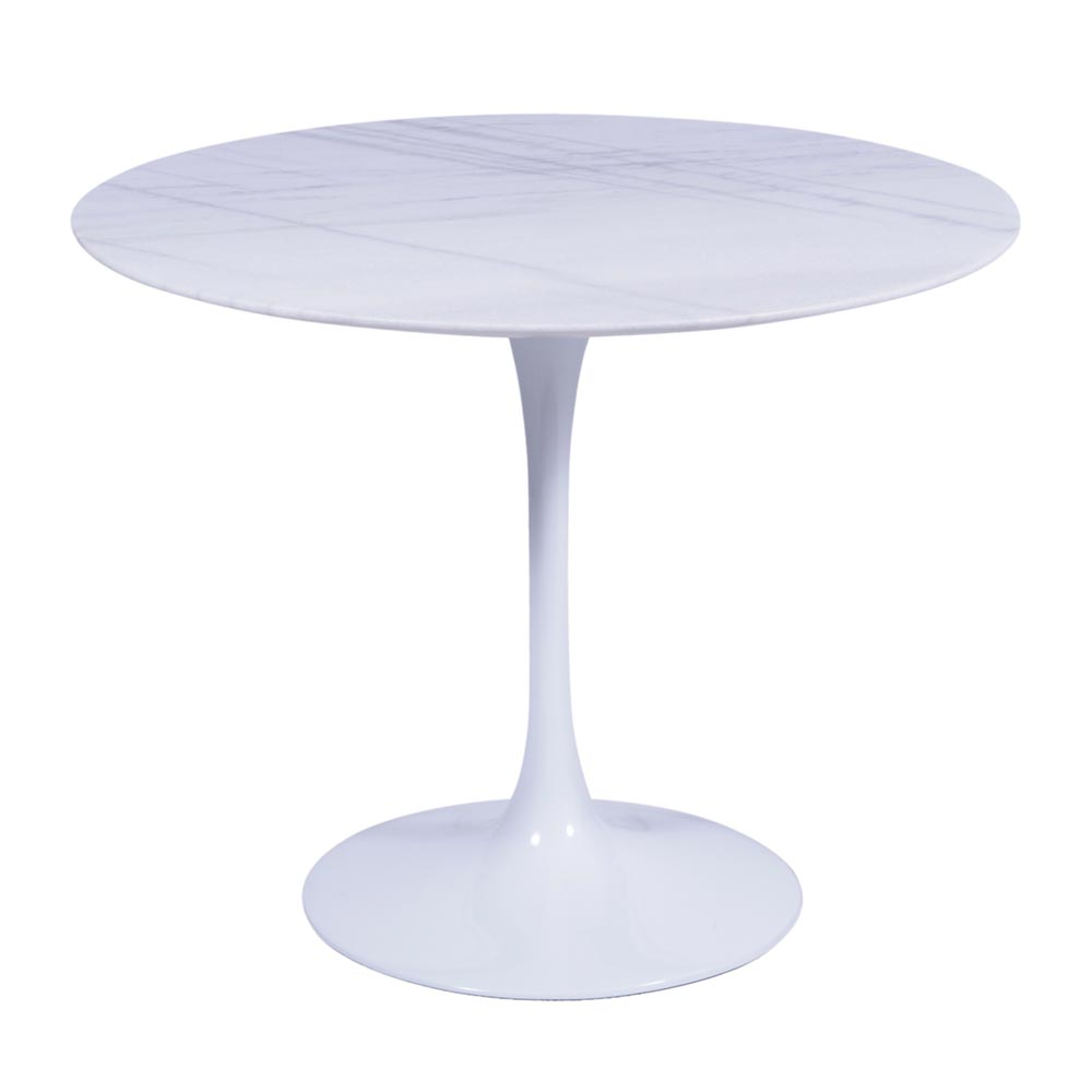 Mesa Saarinen Redonda Carrara 100cm - Base Branca Mesa Saarinen Redonda Carrara 100cm - Base Branca