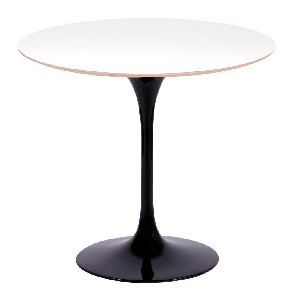 Mesa Saarinen Redonda Fórmica Branca 107cm - Base Preta Mesa Saarinen Redonda Fórmica Branca 107cm - Base Preta