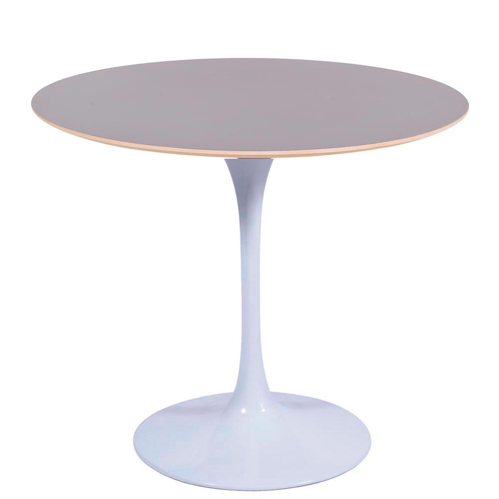 Mesa Saarinen Redonda Fórmica Preta 107cm - Base Branca Mesa Saarinen Redonda Fórmica Preta 107cm - Base Branca