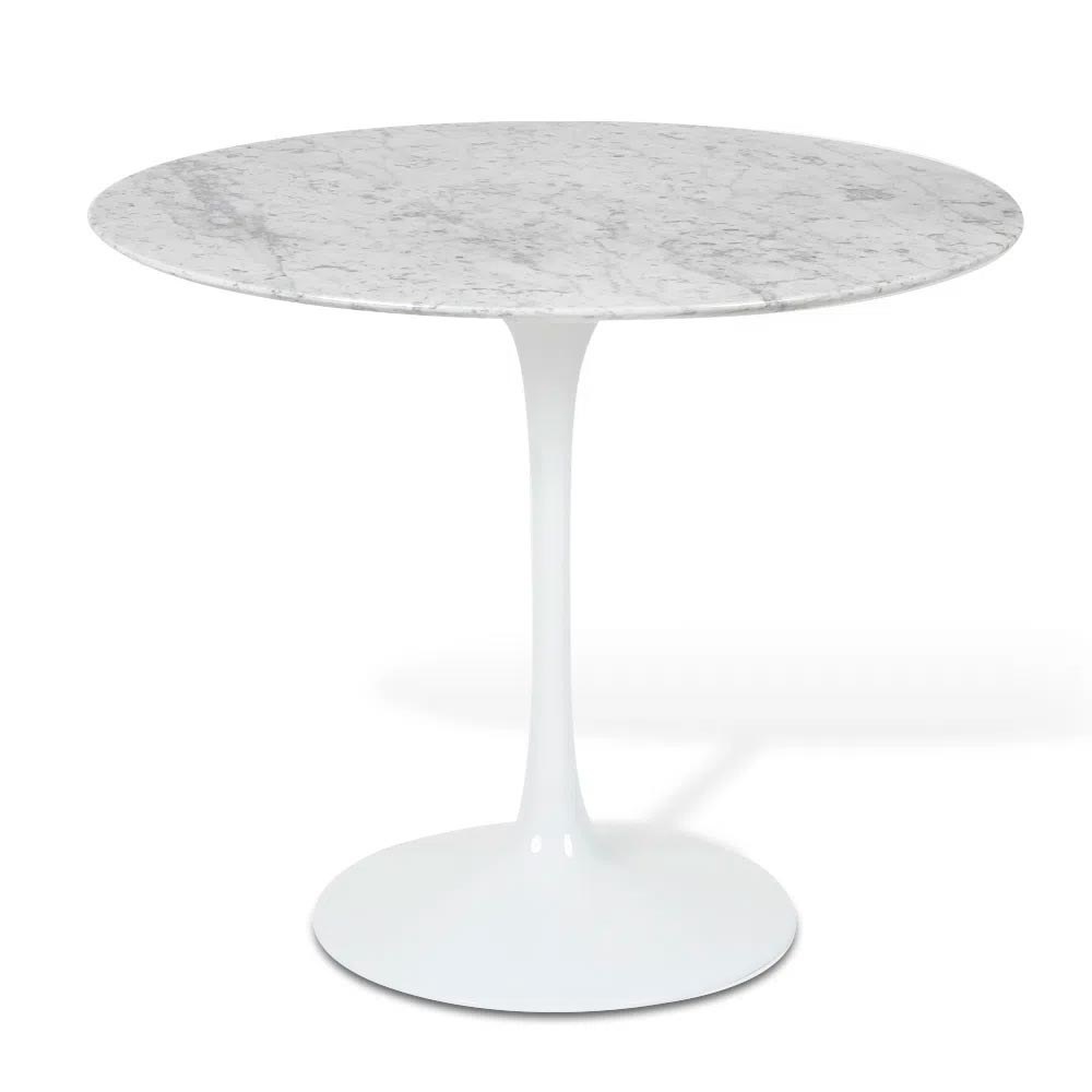 Mesa Saarinen Redonda Carrara 90cm - Base Branca Mesa Saarinen Redonda Carrara 90cm - Base Branca