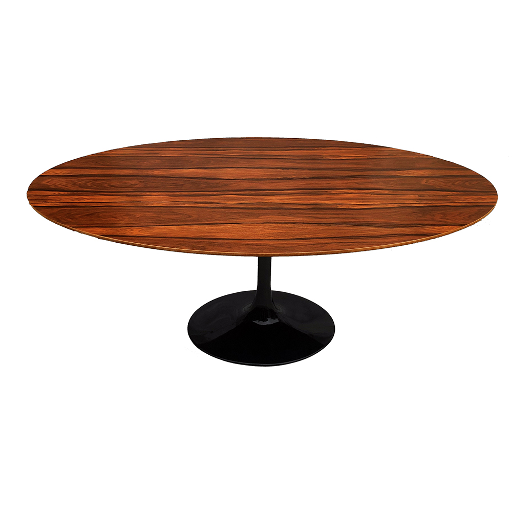 Mesa Saarinen Oval Pau Ferro 198x122cm - Base Preta Mesa Saarinen Oval Pau Ferro 198x122cm - Base Preta