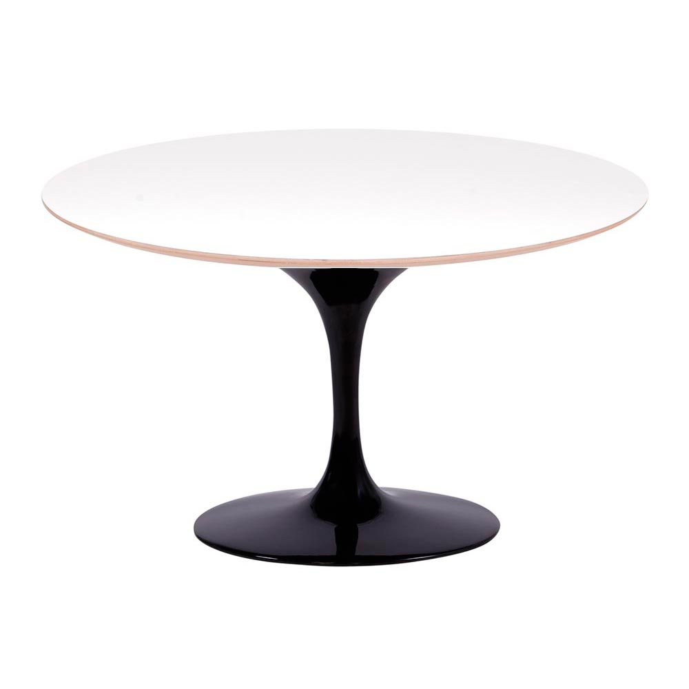 Mesa Saarinen Oval Fórmica Branca 235x122cm - Base Preta Mesa Saarinen Oval Fórmica Branca 235x122cm - Base Preta