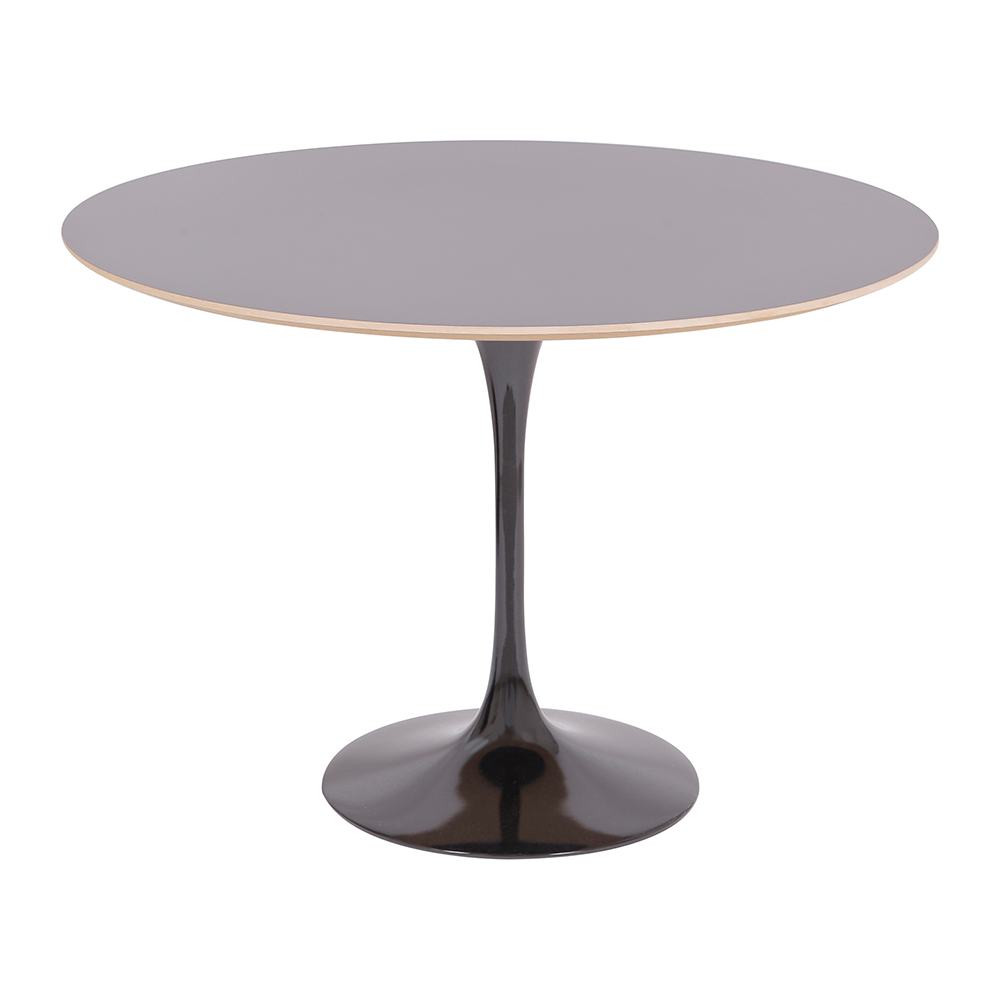 Mesa Saarinen Tulip Redonda Formica Preta 107cm Base Preta Mesa Saarinen Tulip Redonda Formica Preta 107cm Base Preta