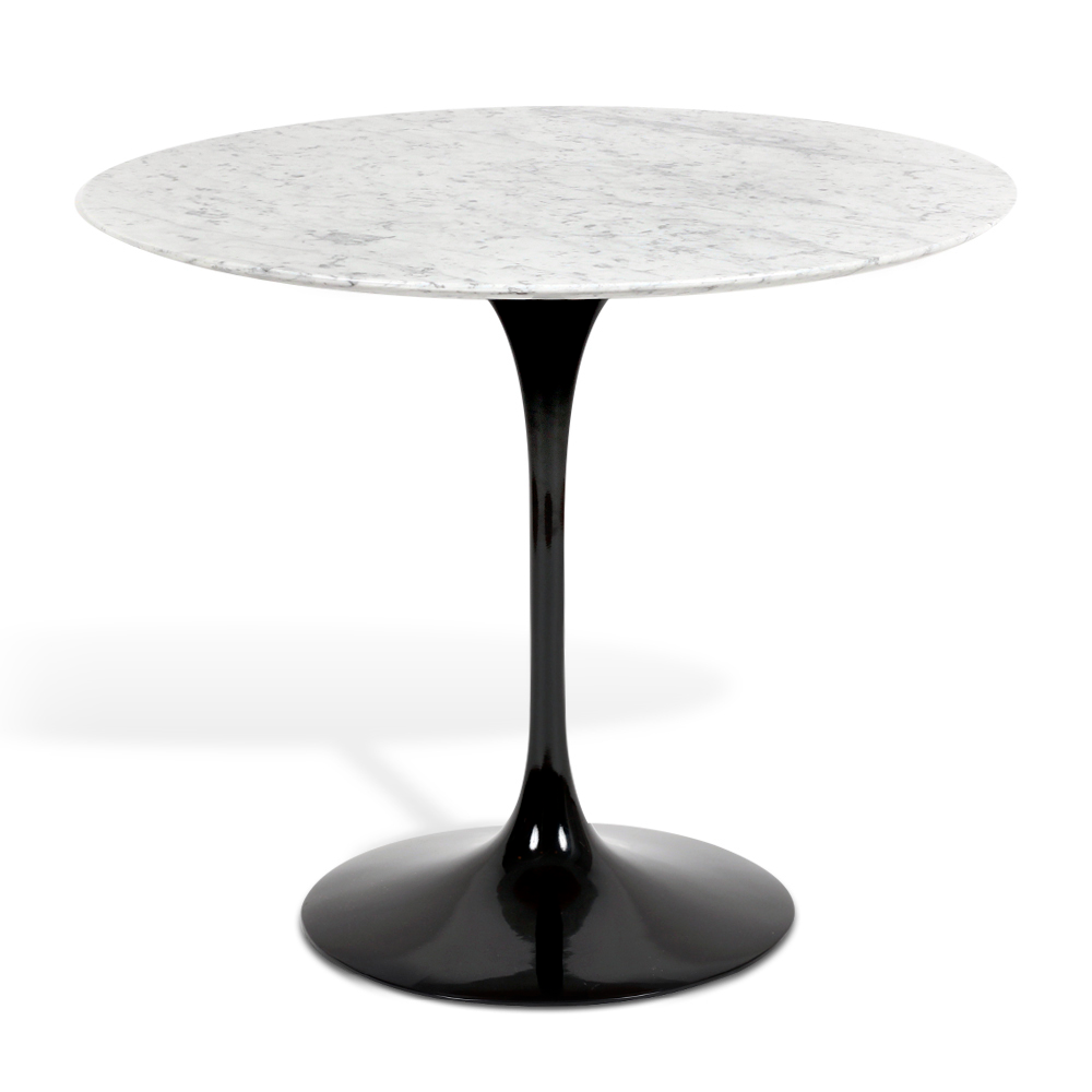 Mesa Saarinen Tulip Jantar Carrara 107cm Base Preta Mesa Saarinen Tulip Jantar Carrara 107cm Base Preta