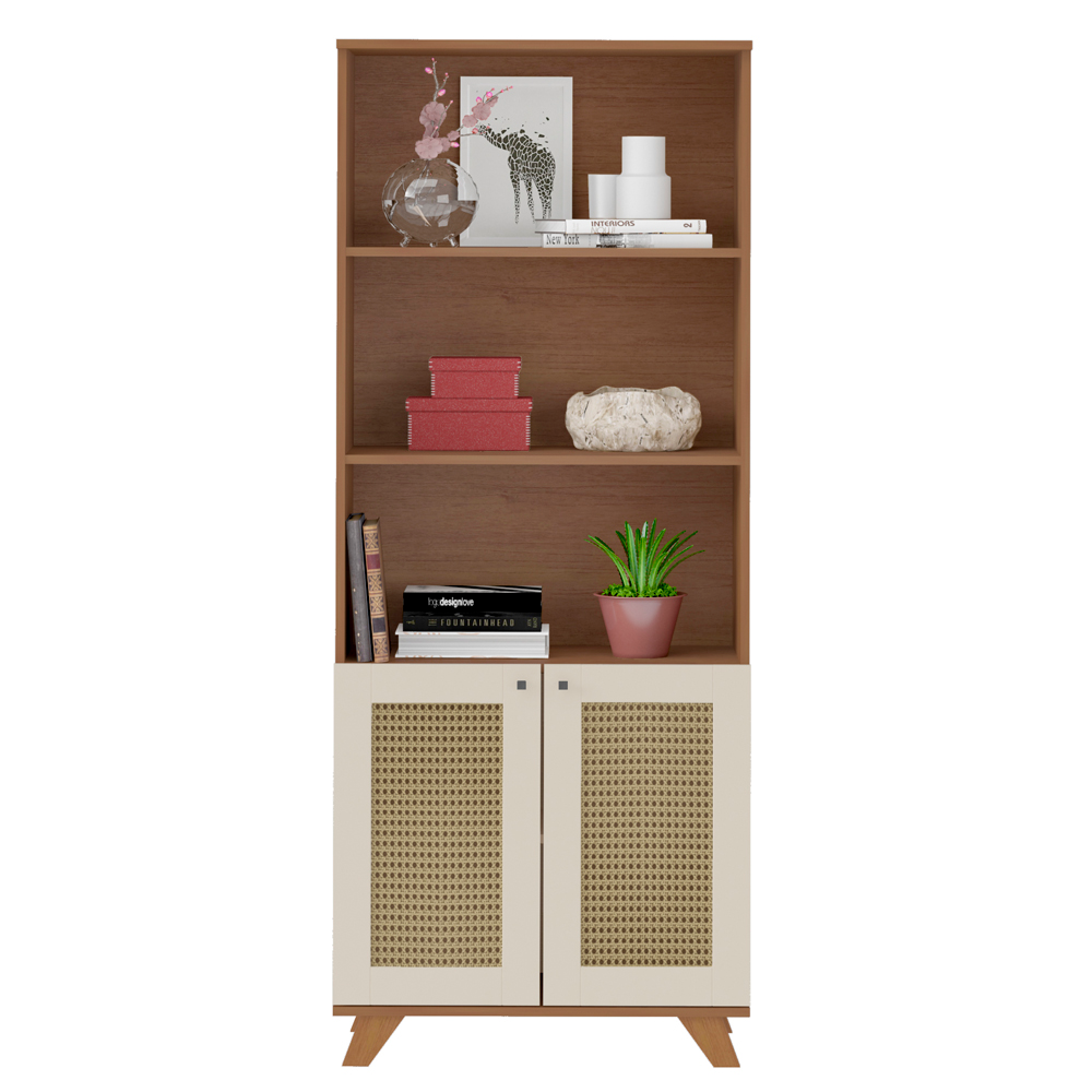 Estante 2 Portas 3 Nichos 172X70 4708 Cinamomo Off White ARLY