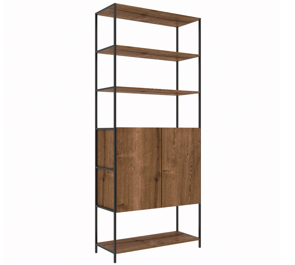 Estante 02 Portas 04 Prateleiras Vermont Preto Fosco Milani Store Estante 02 Portas 04 Prateleiras Vermont Preto Fosco Milani Store