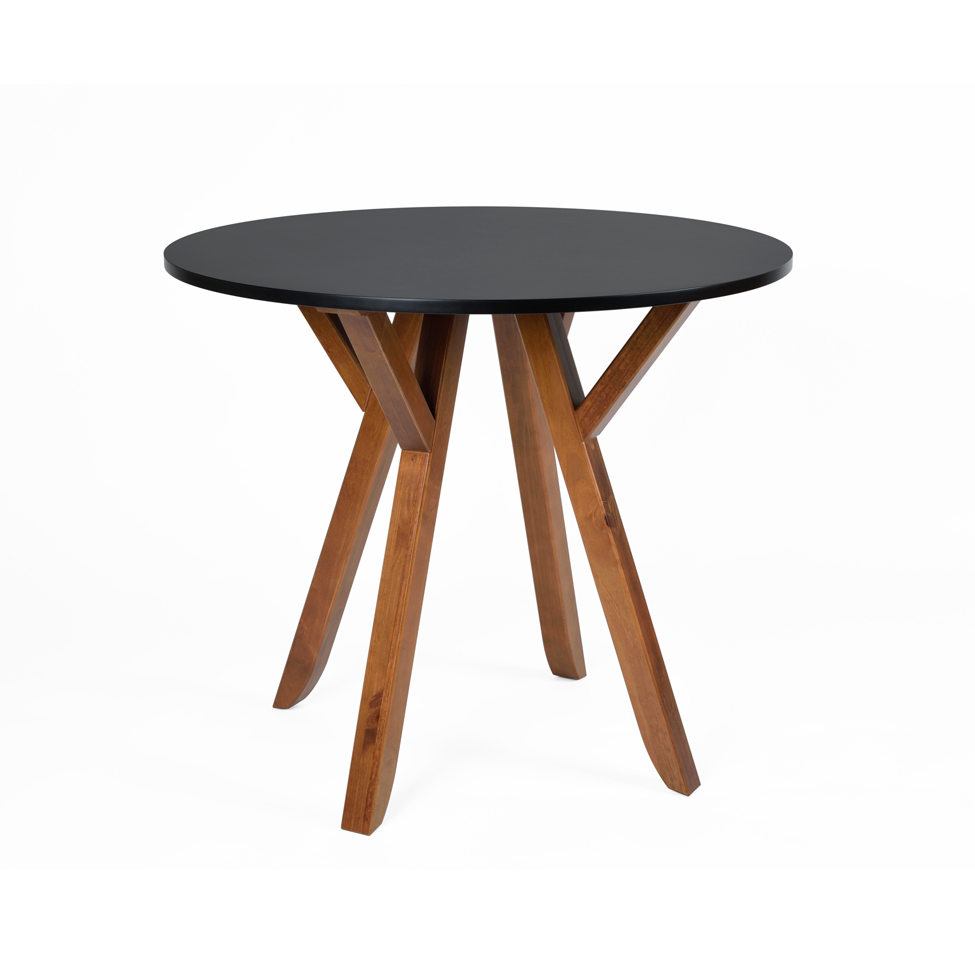 Mesa de Jantar Redonda Ipiranga Amêndoa e Preta 90 cm Mesa de Jantar Redonda Ipiranga Amêndoa e Preta 90 cm