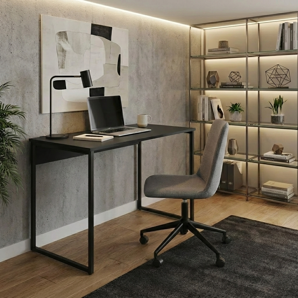 Mesa de Escritório Workspace Preta 120 cm Mesa de Escritório Workspace Preta 120 cm