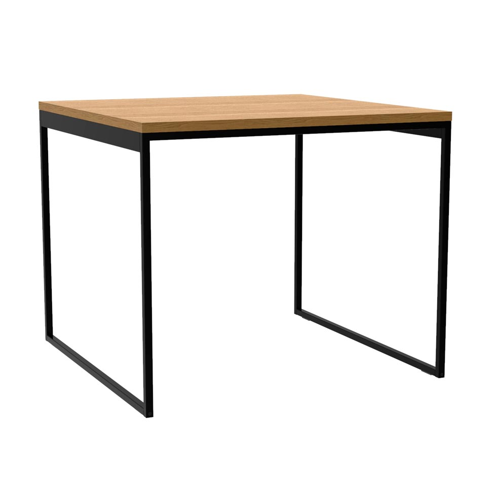 Mesa de Jantar Quadrada Industrial Stanford Amêndoa e Preta 90 cm Mesa de Jantar Quadrada Industrial Stanford Amêndoa e Preta 90 cm