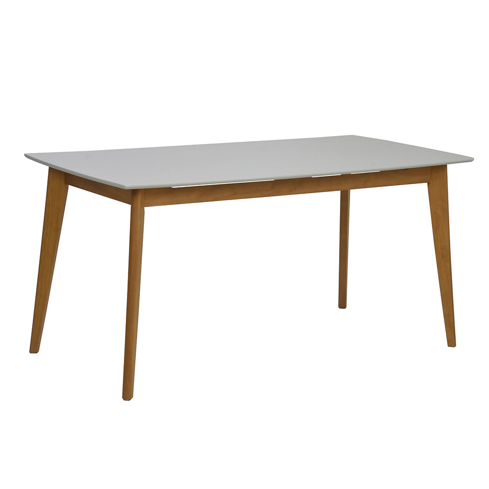 Mesa de Jantar Elis Off White e Avelã 158 cm Mesa de Jantar Elis Off White e Avelã 158 cm