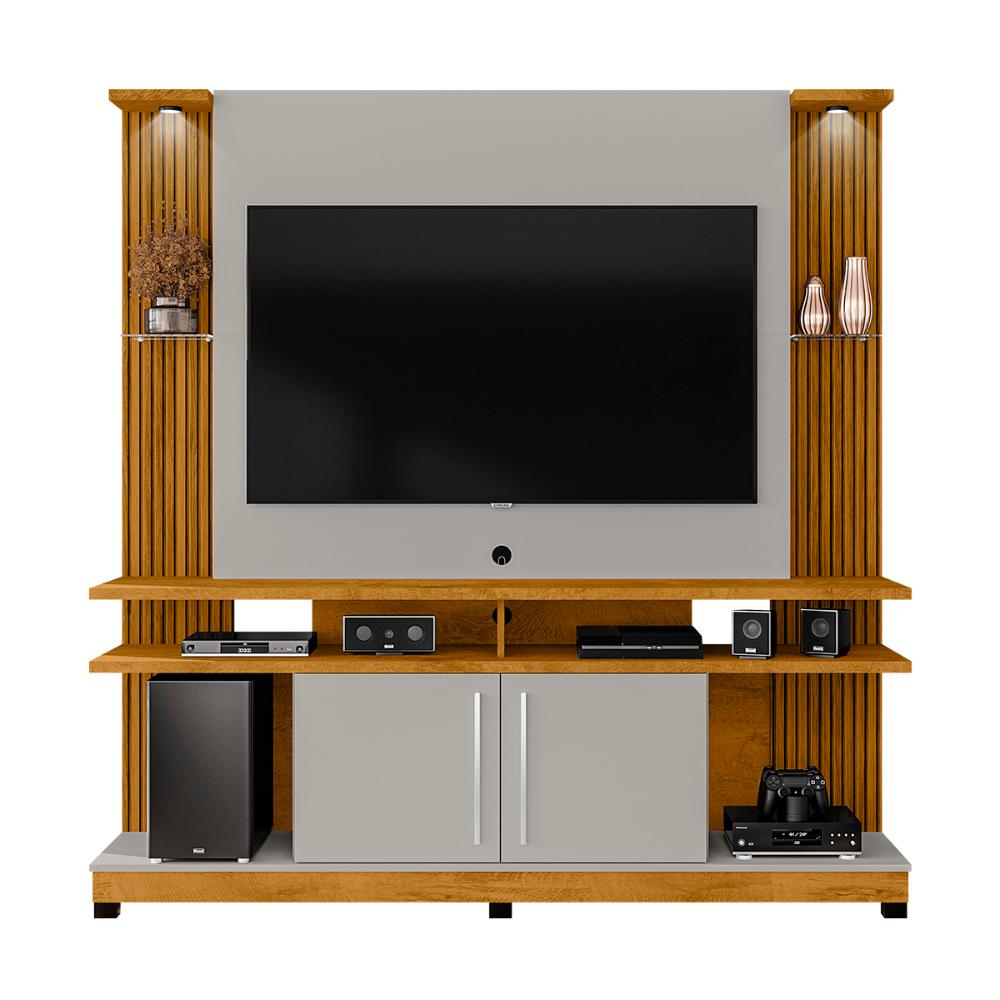 Home Sala TV 60Pol. York LED Naturale/Off White/Ripado Home Sala TV 60Pol. York LED Naturale/Off White/Ripado