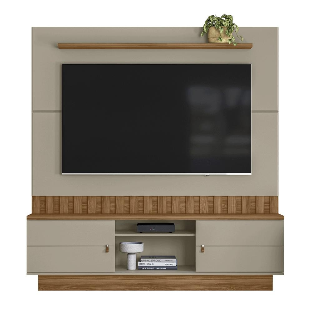 Home Painel Florianopolis Ripado Para TV até 70" Polegadas Grigio/Amendoa Home Painel Florianopolis Ripado Para TV até 70" Polegadas Grigio/Amendoa