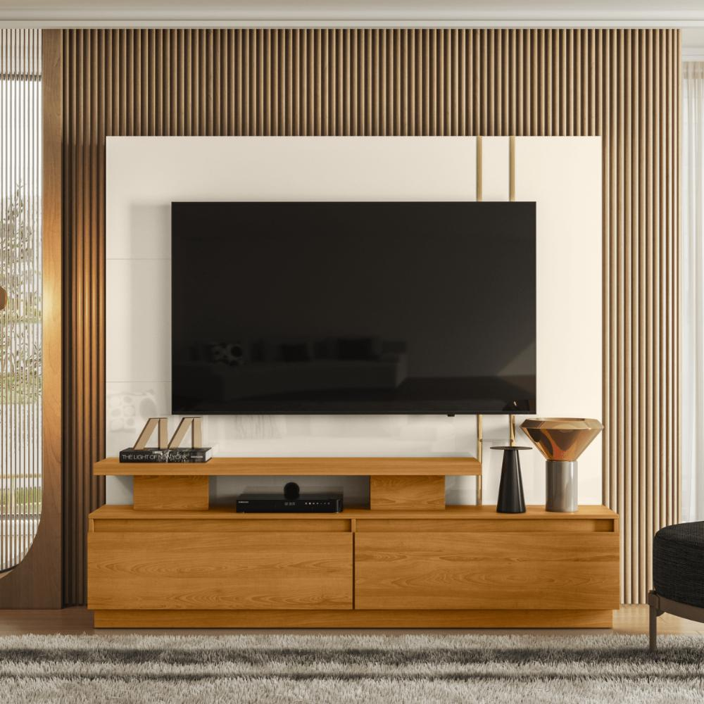 Home Theater New Minerva com Painel Cinamomo/Off-White Home Theater New Minerva com Painel Cinamomo/Off-White