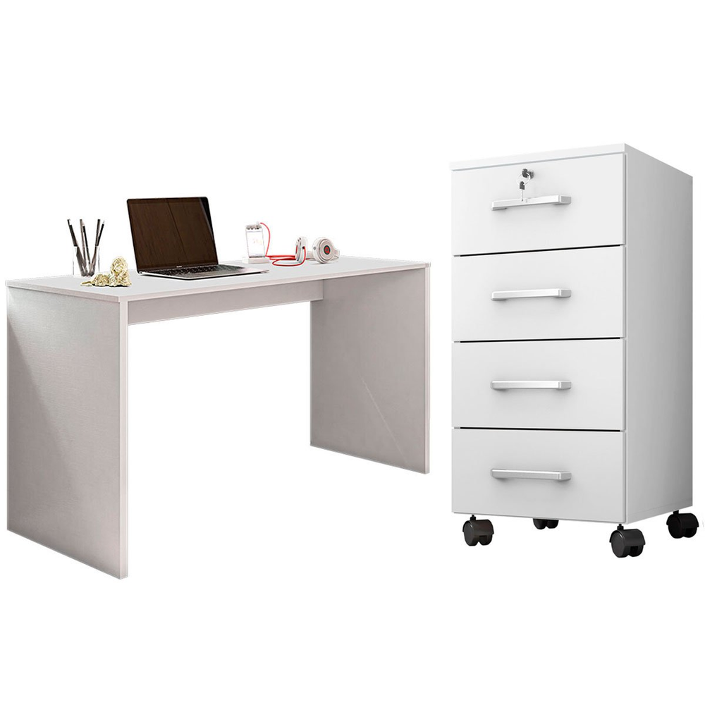 Mesa para Computador Gávea c/ Gaveteiro Gávea Branco Mesa para Computador Gávea c/ Gaveteiro Gávea Branco