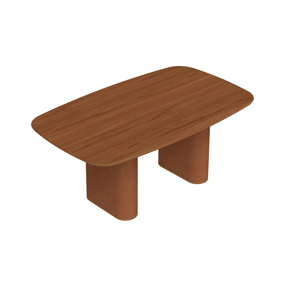 Mesa de Jantar Retangular com Tampo de MDF Off White Lintz Caramelo e Canela 219 cm Mesa de Jantar Retangular com Tampo de MDF Off White Lintz Caramelo e Canela 219 cm