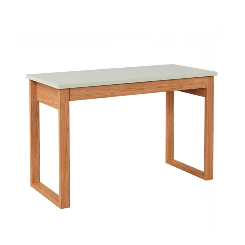 Mesa de Escritório Lanes 100% MDF 1 Gaveta Off White e Freijó Mesa de Escritório Lanes 100% MDF 1 Gaveta Off White e Freijó