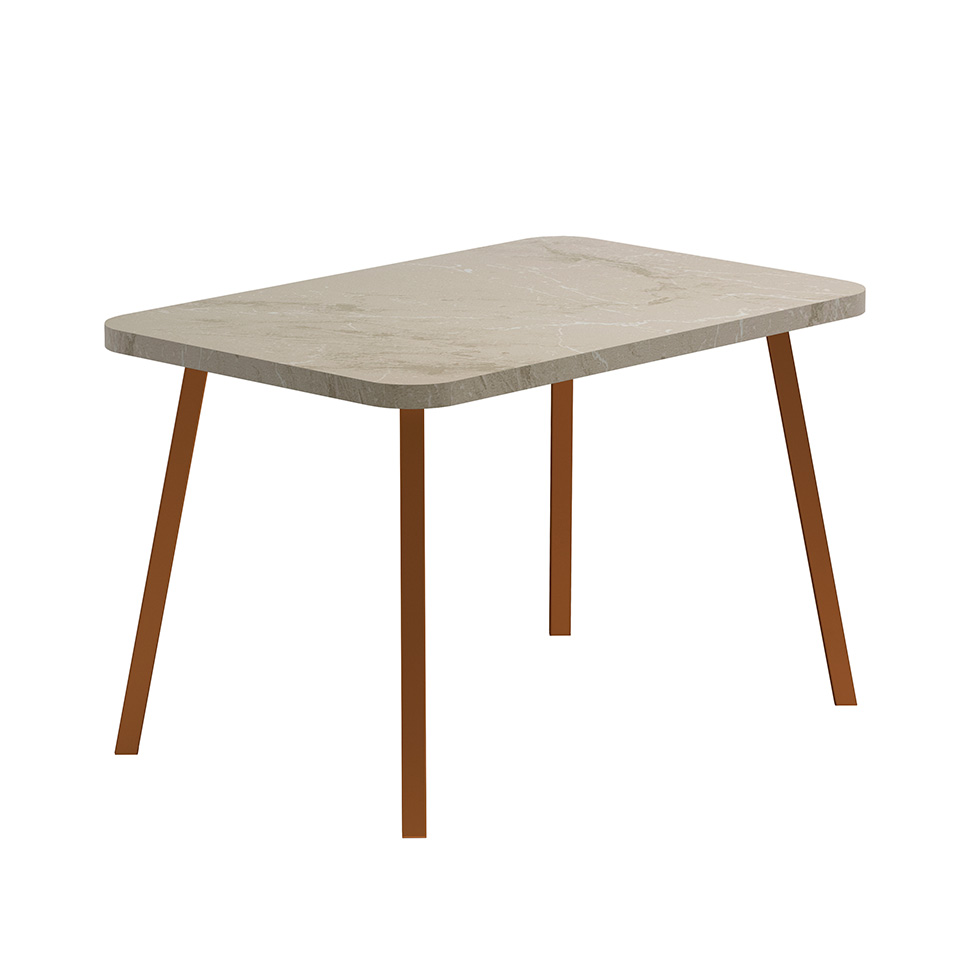 Mesa de Jantar Retangular com Tampo de MDP Stellar Petra e Rosê 120 cm Mesa de Jantar Retangular com Tampo de MDP Stellar Petra e Rosê 120 cm