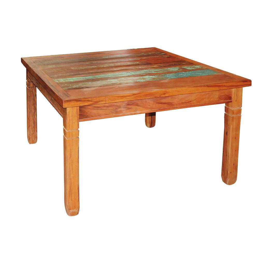 Mesa de Jantar em Madeira de Demolição 1,5 x 1,5 m com Pátina Mesa de Jantar em Madeira de Demolição 1,5 x 1,5 m com Pátina