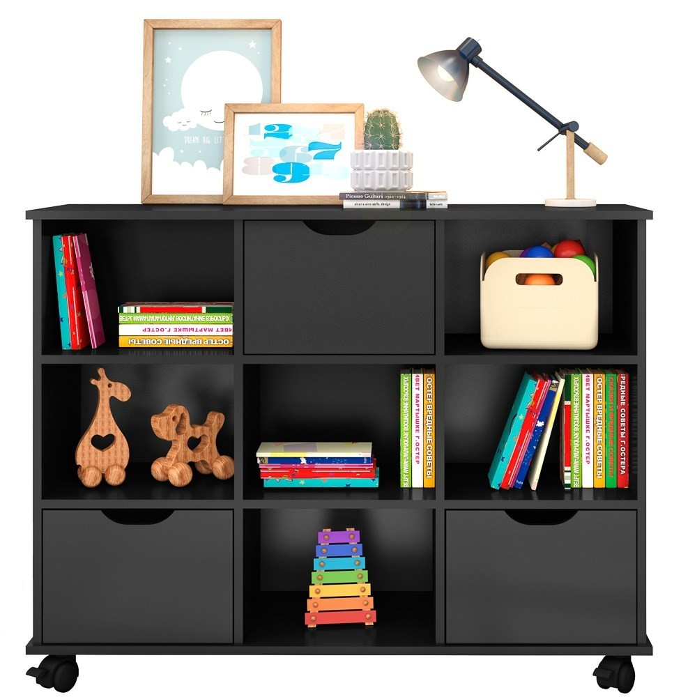 Nicho Organizador Multifuncional com Rodízios Toys Q01 3 Gavetas Preto - Mpozenato Nicho Organizador Multifuncional com Rodízios Toys Q01 3 Gavetas Preto - Mpozenato