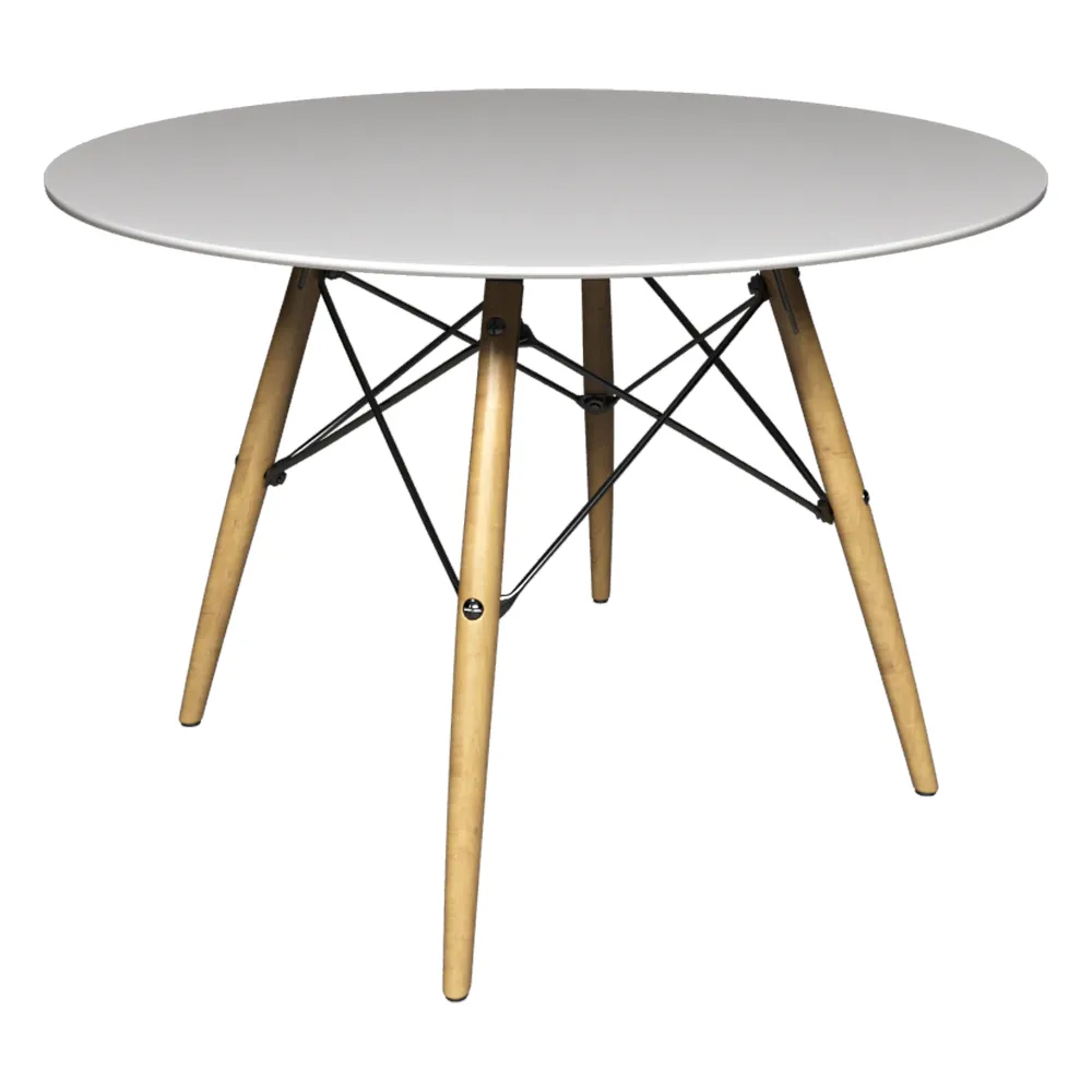 Mesa de Jantar 4 Lugares Redonda 120cm Tampo MDF Pés Eiffel Paris R02 Branco - Mpozenato Mesa de Jantar 4 Lugares Redonda 120cm Tampo MDF Pés Eiffel Paris R02 Branco - Mpozenato