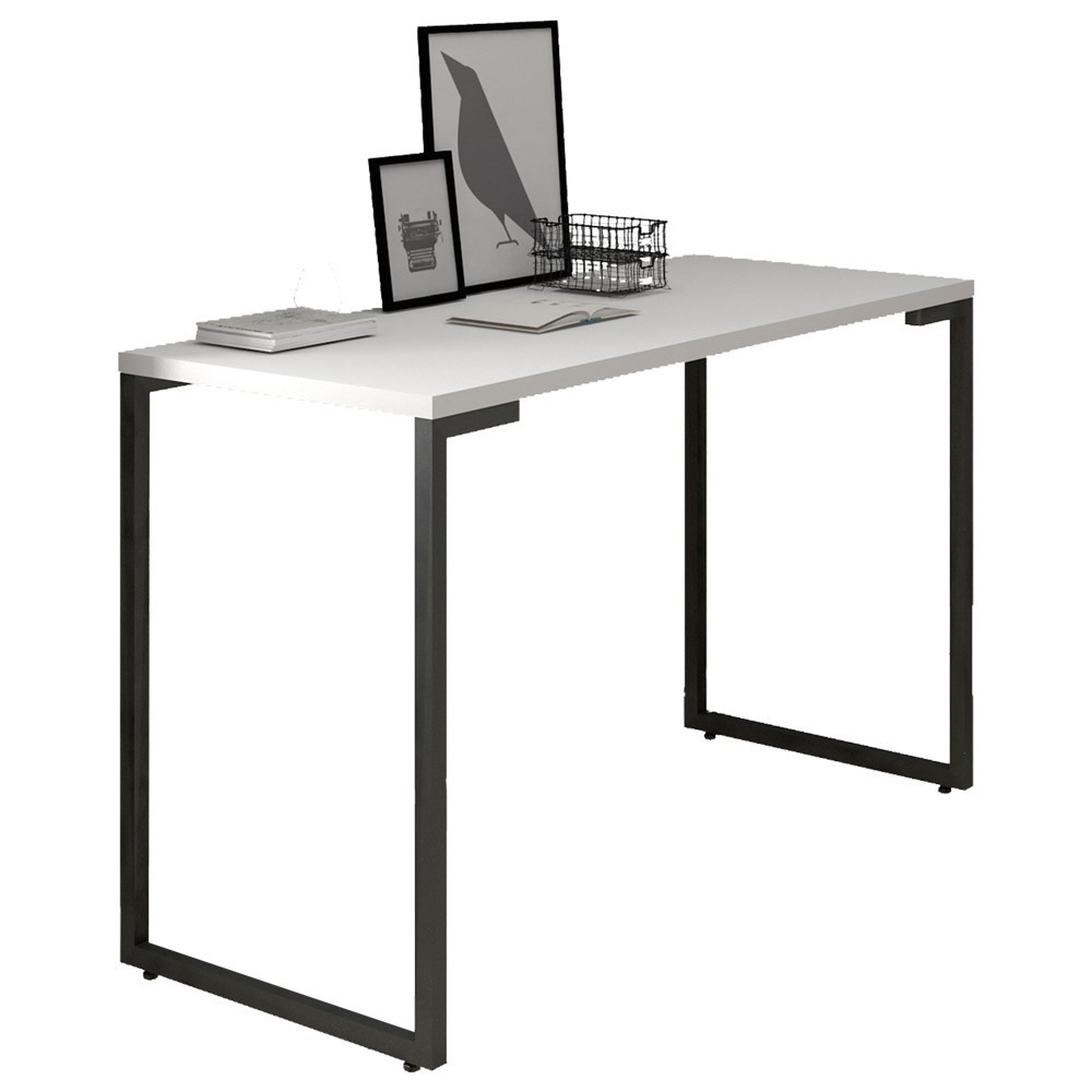 Mesa Para Computador Escrivaninha 120cm Estilo Industrial New Port F02 Branco - Mpozenato Mesa Para Computador Escrivaninha 120cm Estilo Industrial New Port F02 Branco - Mpozenato