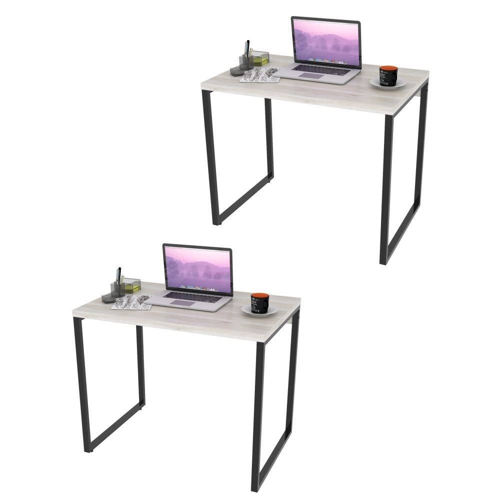 Kit 2 Mesas de Escritório Office 90cm Estilo Industrial Prisma C08 Snow - Mpozenato Kit 2 Mesas de Escritório Office 90cm Estilo Industrial Prisma C08 Snow - Mpozenato