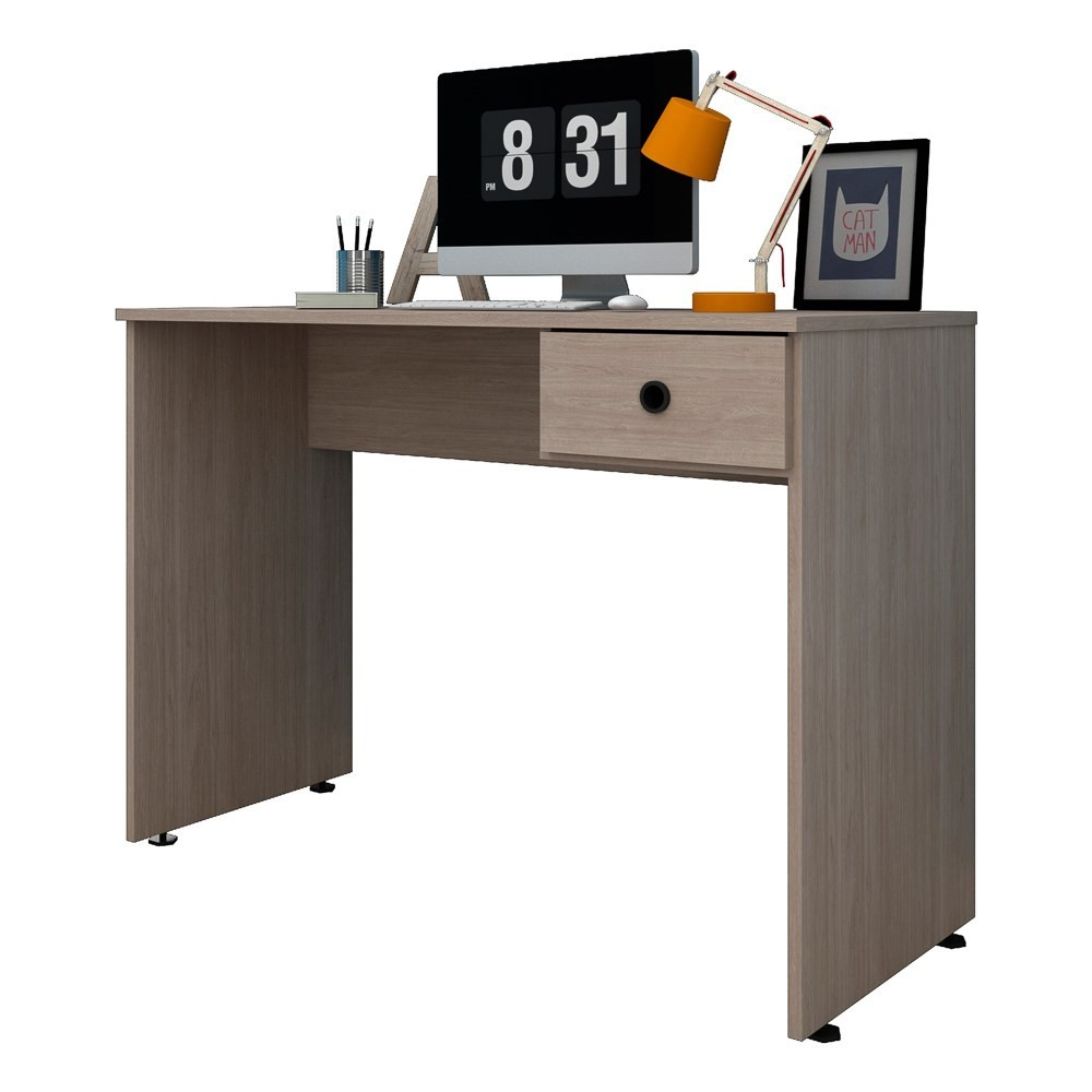 Mesa para Computador Notebook Escrivaninha 101cm Dubai L03 Carvalho Bruma - Mpozenato Mesa para Computador Notebook Escrivaninha 101cm Dubai L03 Carvalho Bruma - Mpozenato