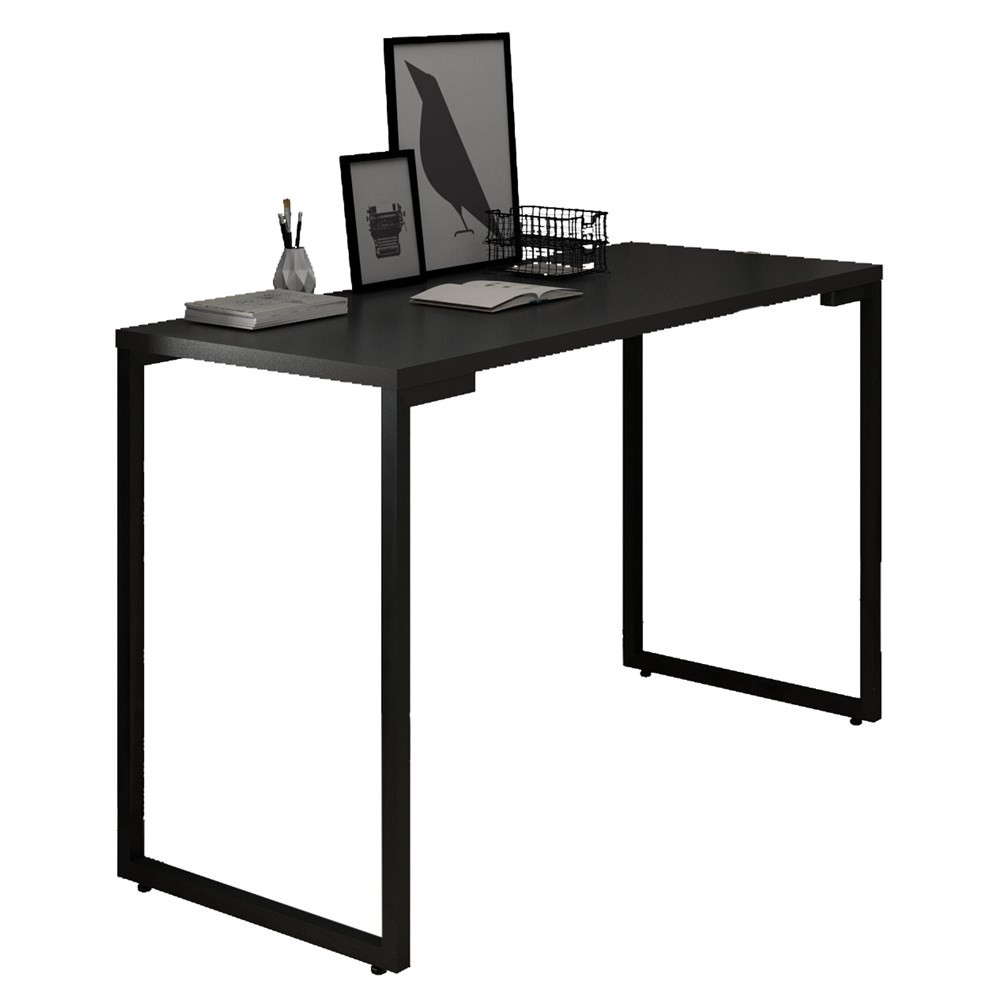 Mesa Escritório 120cm Estilo Industrial New Port F02 Preto - Mpozenato Mesa Escritório 120cm Estilo Industrial New Port F02 Preto - Mpozenato