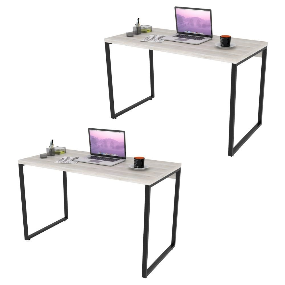 Kit 2 Mesas de Escritório Office 135cm Estilo Industrial Prisma C08 Snow - Mpozenato Kit 2 Mesas de Escritório Office 135cm Estilo Industrial Prisma C08 Snow - Mpozenato